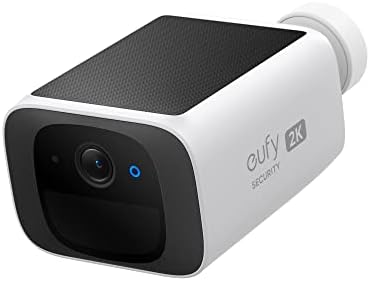 eufy Security SoloCam S220, Solar Security Camera, Wireless Security Camera Outdoor, 2K Resolution, Continuous Power, Built-in 8GB, No Subscription, HomeBase 3 Compatible, for Outdoor Surveillance