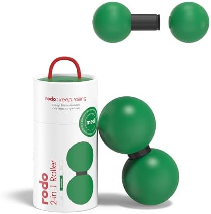 Rodo 2-in-1 Medium Peanut & Lacrosse Ball Roller | Deep Tissue Massage Tool for Fascia, Plantar Fasciitis, Hips & Back | Mobility & Recovery Roller | Compact, Travel-Friendly, Pilates & Therapy Ready