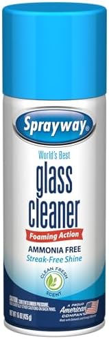 Sprayway Glass Cleaner Foaming Aerosol Spray, 15oz, Pack of 6 | Ammonia-Free, Streakless, Fast-Acting | Cleans & Polishes Glass Surfaces | Fresh Scent, Removes Fingerprints, Dust, Dirt, Smoke Film