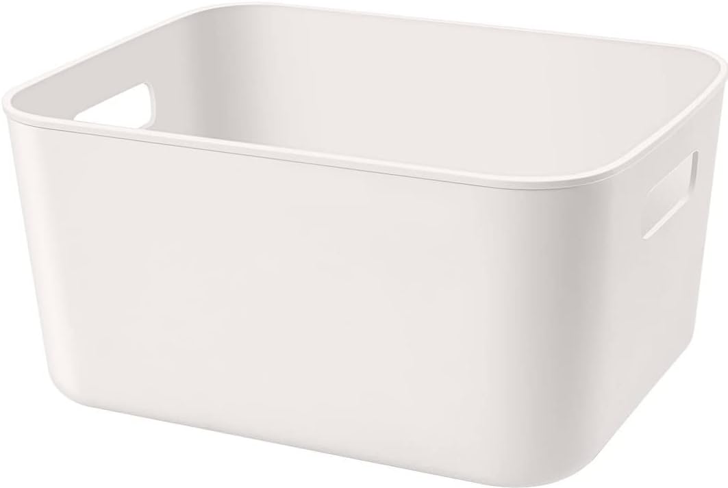 Set Of 3 Plastic Storage Bins,Versatile Kitchen Pantry Organization and Storage,for Plastic Storage Container Under Bed,Under Sink Bathroom Organizer (White, 3 Pack Small