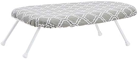 Amazon Basics Foldable Compact Tabletop Ironing Board with Folding Legs, Heat Resistant Portable, Lightweight, Non-Slip, Easy Storage, Trellis Removable Cover, 23.6"L x 7.1"W x 14.3"H, Chevron