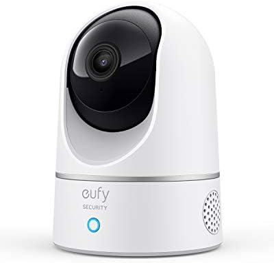 eufy Security Indoor Cam E220, Camera for home Security, Pan & Tilt, Dog/Pet Camera, 2K Wi-Fi Plug-in, Motion Tracking&Alerts, Night Vision, HomeBase 3/Mini/Prof S1 Compatible, Voice Assistant Support