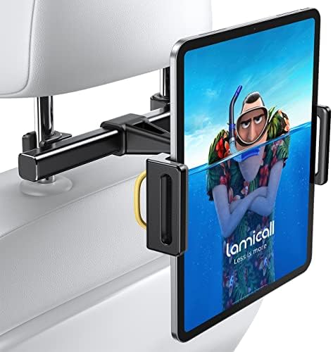 Lamicall Car Tablet Headrest Holder - Car Back Seat Headrest Tablet Mount Stand for Kids, Road Trip Essentials Accessories Gifts, for 2025 iPad Pro 11/13" Air Mini, iPhone, Galaxy Tab, 4.7-13" Devices