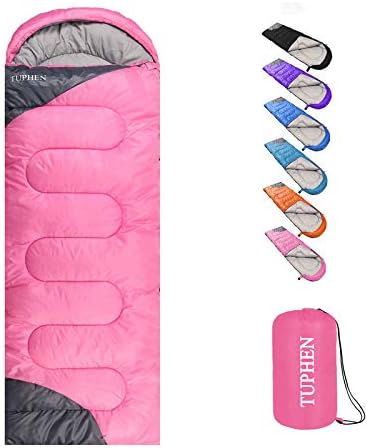 tuphen- Sleeping Bags for Adults Kids Boys Girls Backpacking Hiking Camping Microfiber Liner, Cold Warm Weather 4 Seasons Indoor Outdoor Use, Lightweight & Waterproof