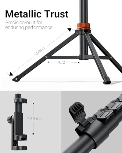 VIMOSE 66" Phone Tripod, Tripod for iPhone with Remote & Phone Stand, Extendable Cell Phone Tripod for Video Recording, Ultimate Tripod & Monopod Accessories for iPhone/Android, Clamp Mount