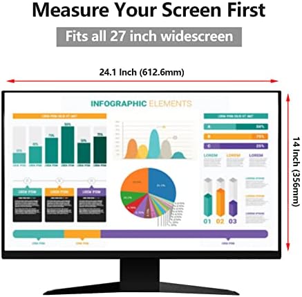 【2-Pack】27 Inch Hanging Computer Privacy Screen | Anti-Spy | Blue Light