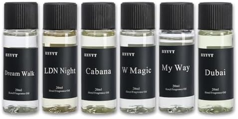 Hotel Collection Fragrance Oil Set 20 mL / 0.68 fl oz – Luxury Aromatherapy Essential Oils for Diffuser & Home Scenting, Inspired by Iconic 5-Star Hotels – 6 Premium Scents Gift Set