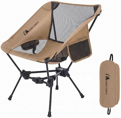 MOON LENCE Portable Camping Chair Lightweight Foldable Chair - The 4th Generation Portable Folding Chair - Compact, Ultralight Folding Chairs for Hiking Mountaineering Beach