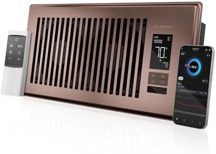 AC Infinity AIRTAP T4 Bronze, Register Booster Fan for 4” x 10” Vents, Thermostat Control Improves Heating & Cooling, Quiet 10-Speed Remote Control & Bluetooth App. ONLY FITS 4” x 10” Duct Openings