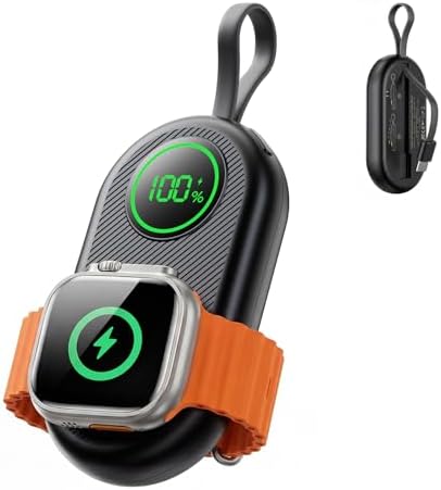 2026 Upgraded 2500mAh Portable Charger for Apple Watch, 2-in-1 Magnetic Wireless Fast Charging for Apple Watch Charger - Compact iWatch Accessories for RV, Camping, Car & Travel Essential