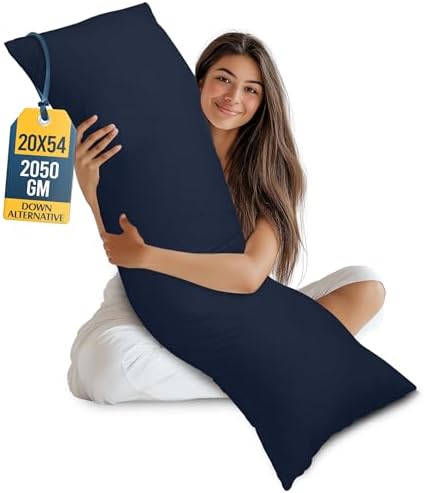 Utopia Bedding Full Body Pillow for Adults (Navy, 20 x 54 Inch), Long Pillow Insert for Sleeping, Ideal for Side Sleepers