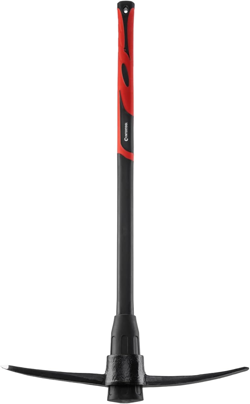 INTERTOOL Cutter Mattock - 36” Digging Tool for Gardening with Cutter & Adze - Non-Slip Fiberglass Handle HT08-0307