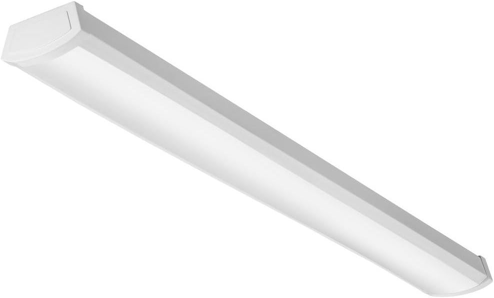 Lithonia Lighting 2 Foot LED Light Fixture, Low-Profile LED Wraparound Flush Mount Ceiling Light, 4000K Cool White, 120V, 24-Inch (FMLWL 24 840)