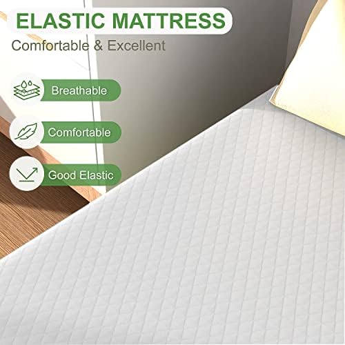 FDW | 5 Inch Twin Mattress | Medium Firm | Gel Memory Foam Mattress | White | Bed in a Box, CertiPUR-US Certified | Pressure Relief, Cooling Ventilated Foam | Washable Removable Cover