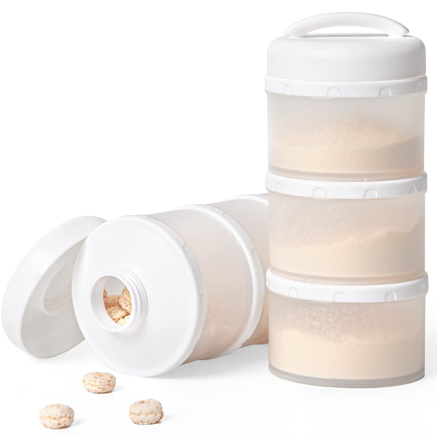 Termichy Stackable Formula Dispenser Portable Milk Powder Container, 2 Pack, Misty Blue