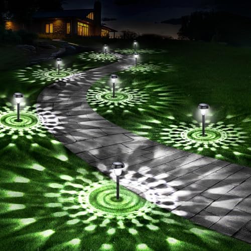 10 Pack Ultra Bright Solar Lights Outdoor Waterproof, from Dusk to Dawn Up to 12H Outdoor Solar Lights, Auto On/Off Solar Powered Garden Pathway Lights, Landscape Lighting Decorative for Yard, Patio