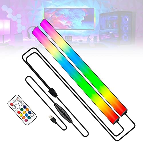 JUSJUBR 2PC RGB Under Monitor Light, Gaming Light with 353 Color Modes, LED Desk Light with Remote Control for Room/Monitor/PC Gaming Setup