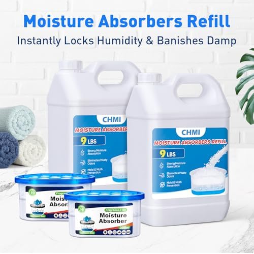 CHMI Moisture Absorber Refill Beads (18 LBS) – Universal Calcium Chloride Refills for Dehumidifier Buckets – High-Capacity Odor Eliminator for Basements, Closets, RVs & Laundry Rooms – Fragrance Free.