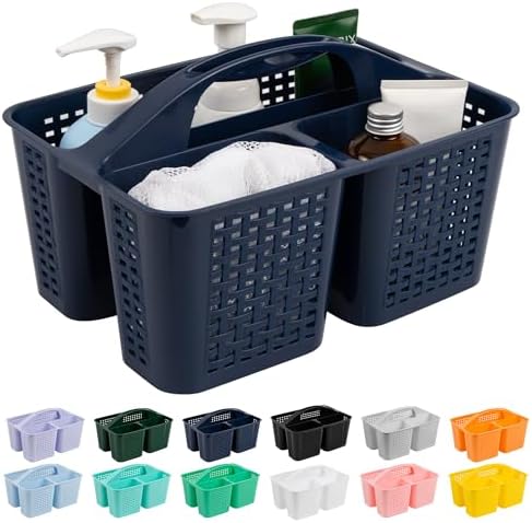 Tiawudi Portable Shower Caddy, Caddy Organizer with Handle, Plastic Shower Basket Hold Soap, Shampoo, Hair Supplies and Beauty Products, Cleaning Supplies Organizer for Home, Dorm, Shelf and Cabinet