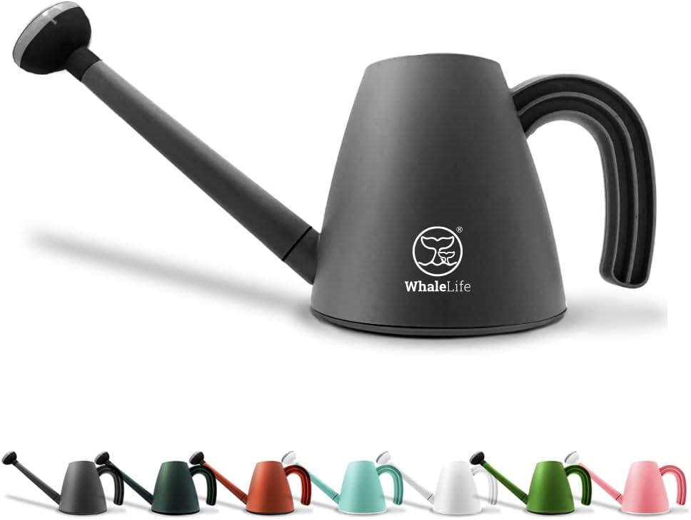Indoor Plant Watering Can Long Spout Water Pot 2L/67oz Terra-Cotta Red