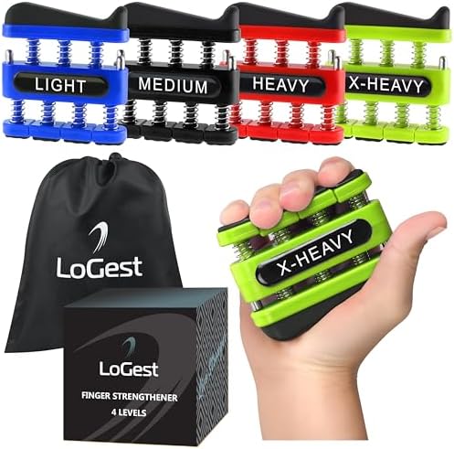 Logest Finger Strengthener - Finger Exerciser for Forearm and Hand Strengthener - Hand Grip Workout Equipment for Musician, Rock Climbing and Therapy