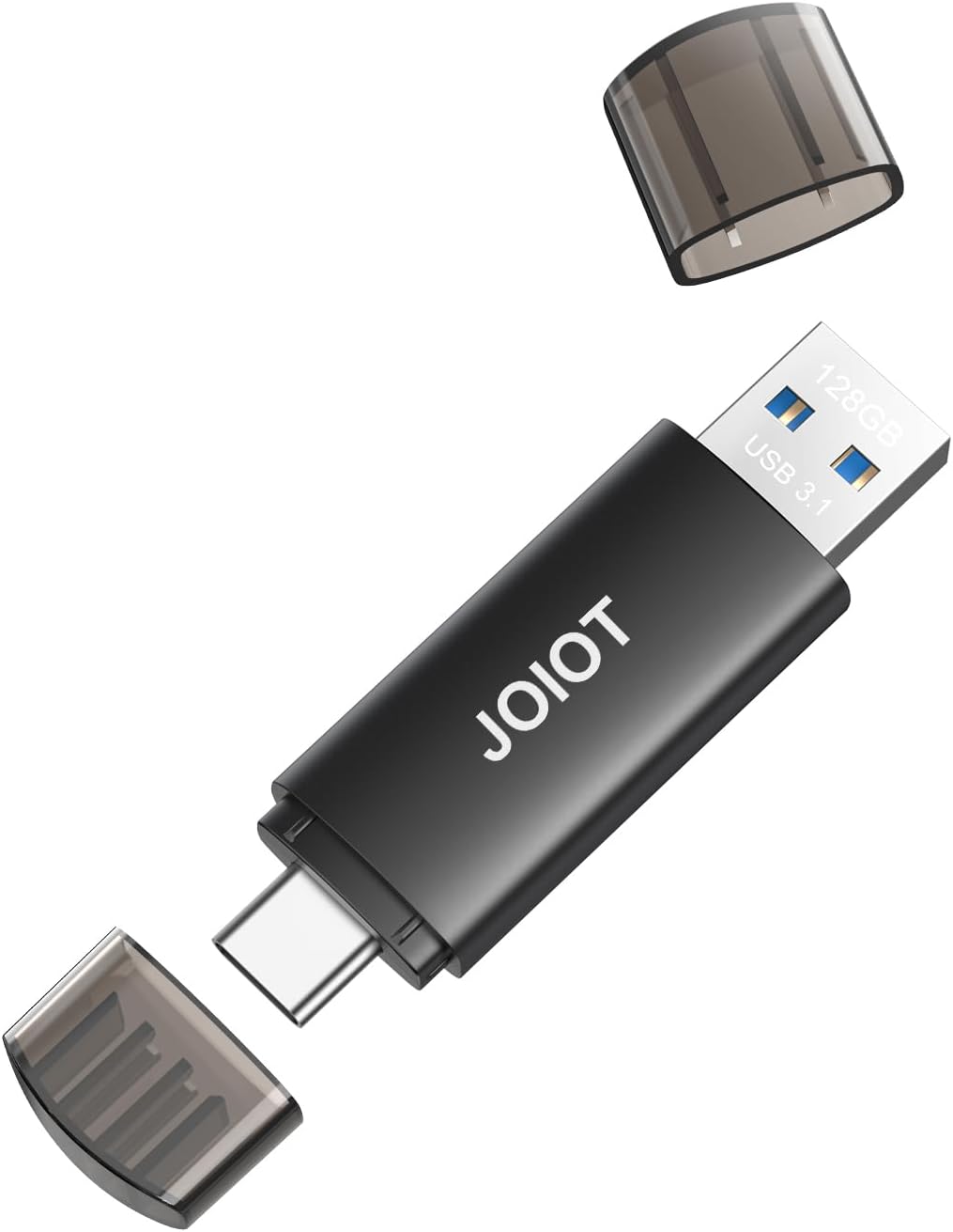 JOIOT 128GB USB C Flash Drive Dual USB 3.0 Flash Drive Type C + USB A Portable Type-C Flash Drive 2-in-1 USB-C Thumb Drive for Smartphone Tablet Computer Mac iPhone 15 Black