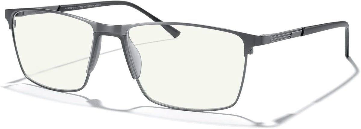 MERRY'S Reading Glasses - Fashion Blue Light Blocking Glasses Metal Frame Spring Hinge Readers for Men Eyeglasses