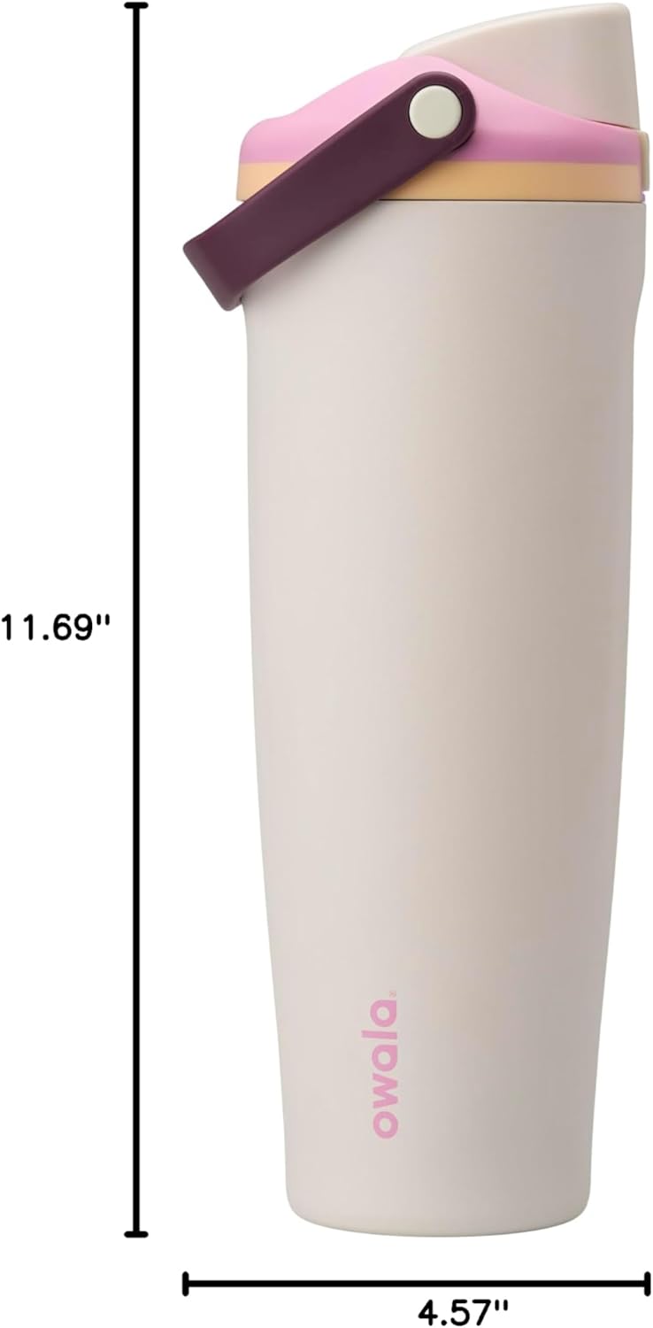 Owala FreeSip Sway Insulated Stainless Steel Water Bottle with Two-Way Spout, Built-In Straw and Bucket Handle, Made for Travel, School, and Sports, 40oz, BPA Free, Leak Proof, Daybreak