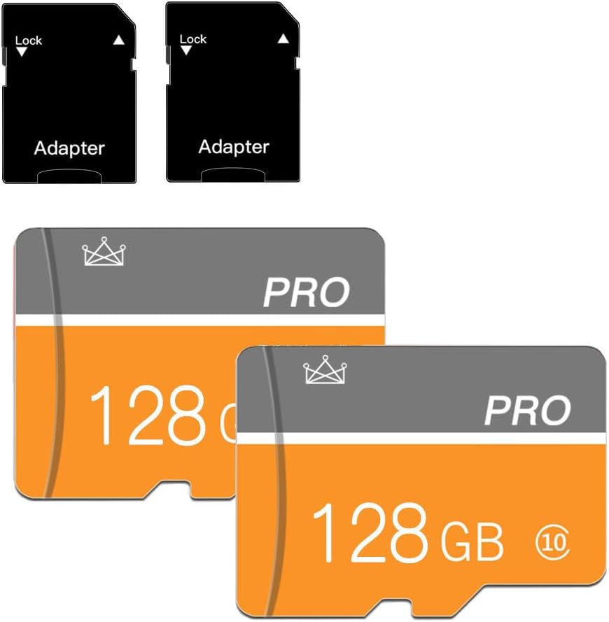128GB Memory Card,Micro Card with Adapter Class 10 High Speed for Camera,Smartphone,Tablet,Personal Computer(2-Pack)