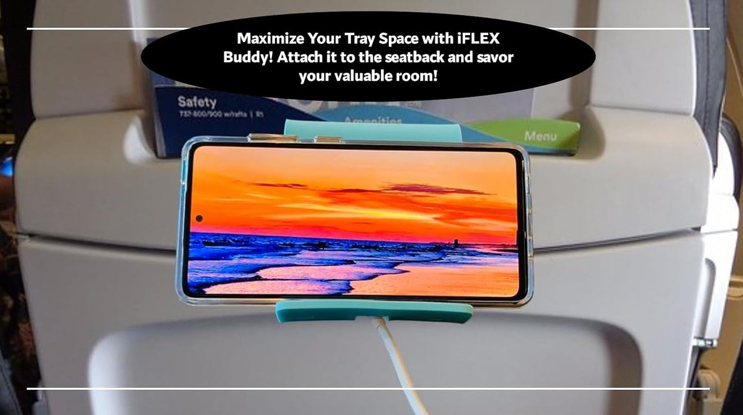 iFLEX Buddy Cell Phone and Tablet Stand Companion - Ideal for Air Travel, Work, and Home Use - Flexible Holder for All Mobile Devices - The Ultimate iPhone Cell Phone Stand Solution