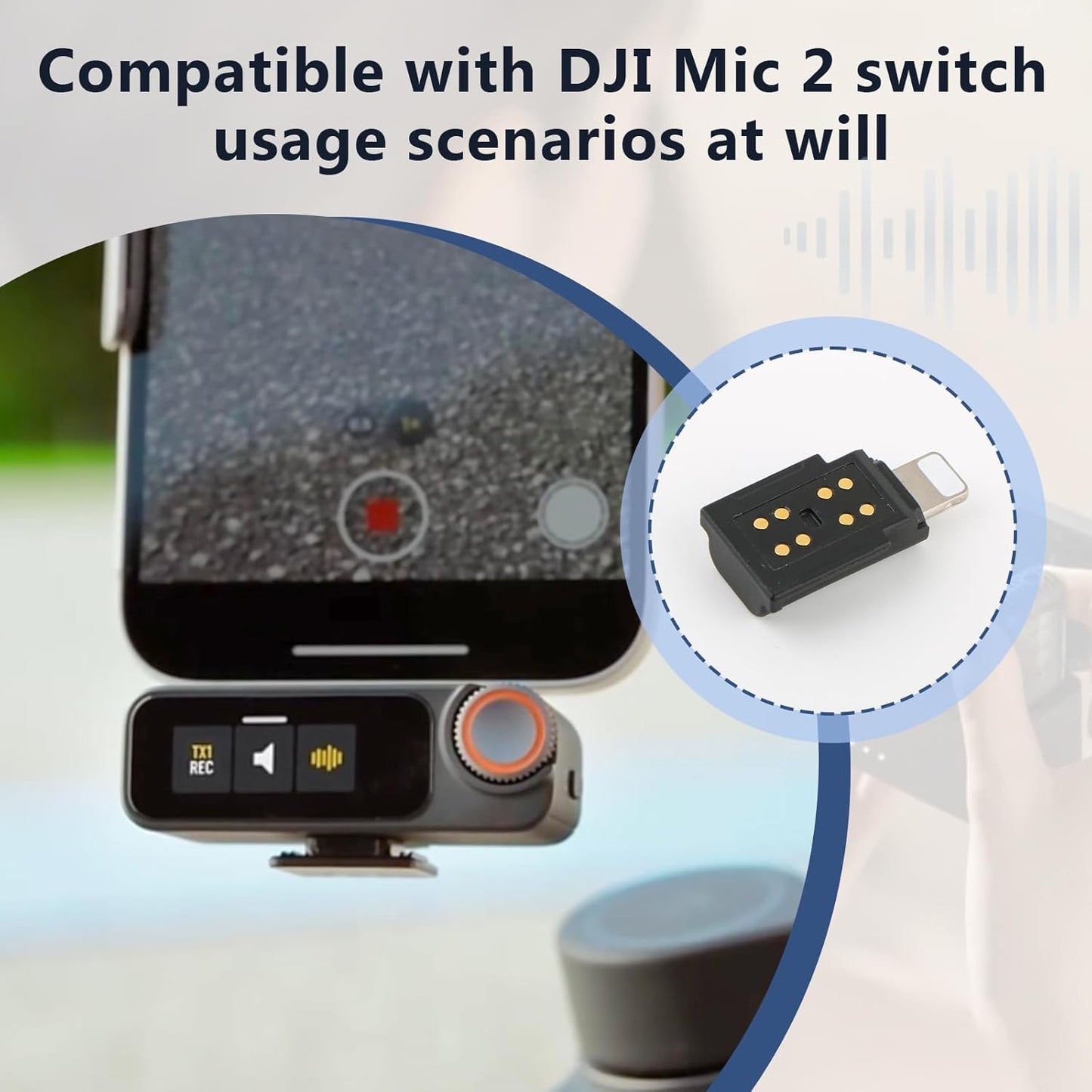 for DJI MIC 2 Lightning Adapter Phone Wireless Microphone Receiver for DJI Mic 2 Adapter Phone PC Tablet Accessories (NOT Applicable to MINI