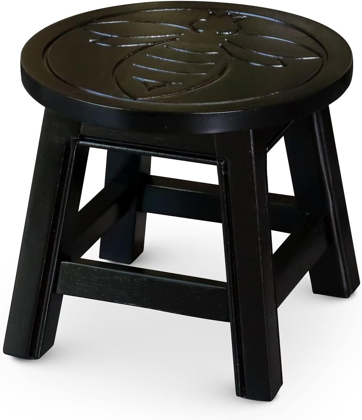 DTY Indoor Living Fairplay Carved Wooden Step Stool, Queen Bee, Cherry
