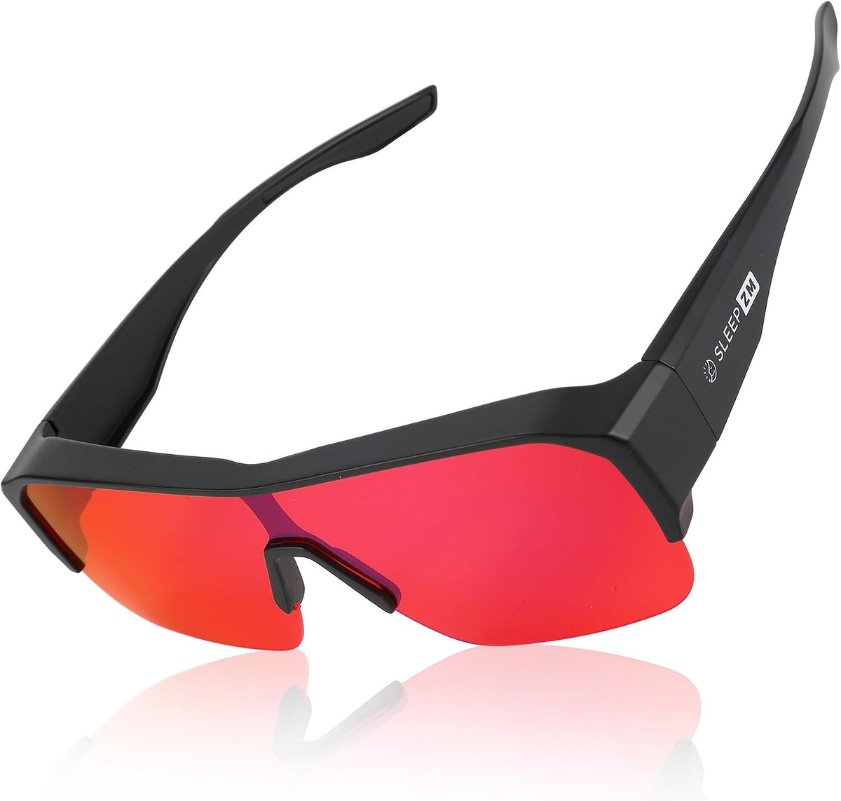 Sleep ZM Fit Over Blue Light Blocking Glasses for Sleep - 100% Red, XXL