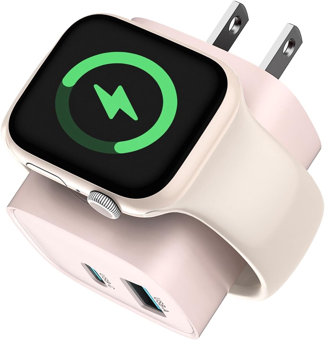 Charging Blocks for Apple Watch, 3-in-1 PD 20W USB C Charger Block with Built-in Wireless Smart Watch Charging, Dual Ports Wall Charger Compatible with iPhone,AirPods,iWatch