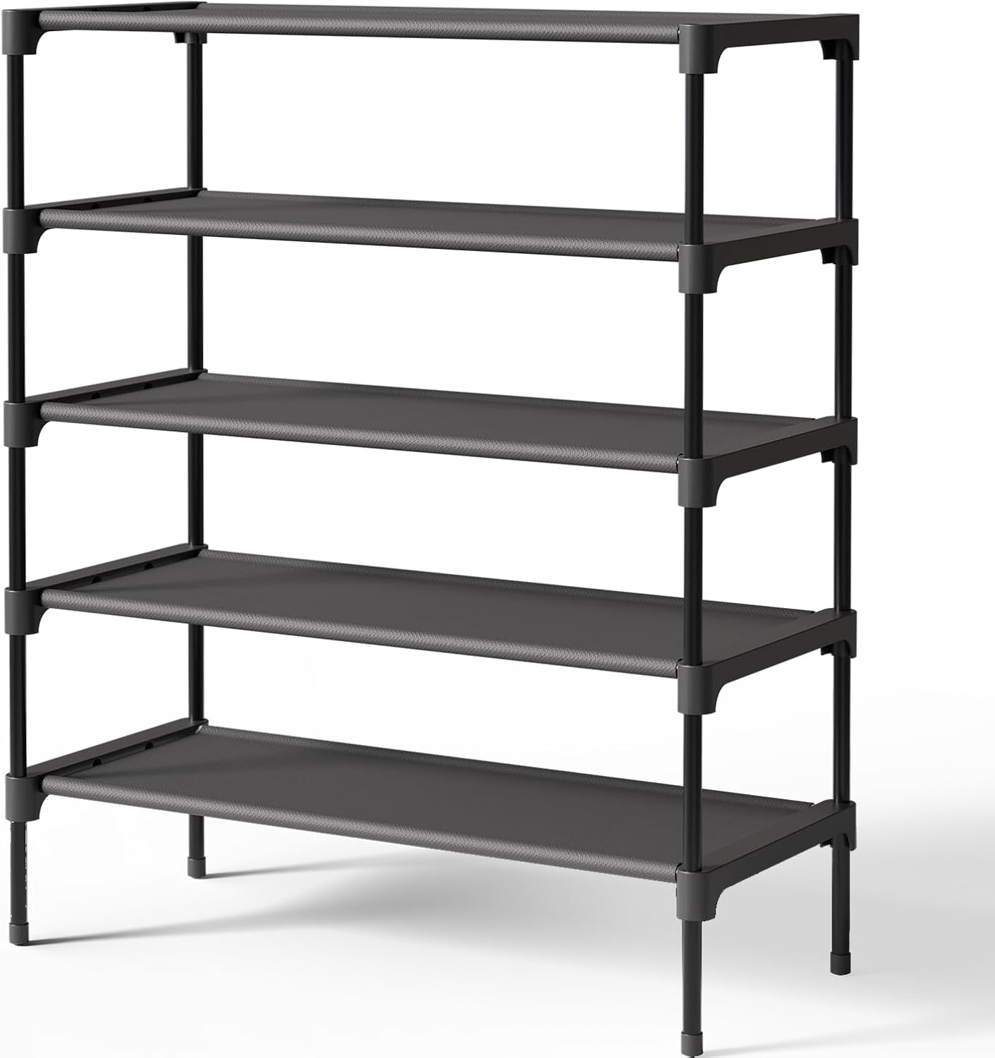 Kitsure Shoe Rack - Non-Woven Shoe Rack Shelf, Shoe Organizer for Closet, Entryway, Garage & Corridor, Stackable Shoe Shelves, 27.5" Wide - 3 Tier, Pink