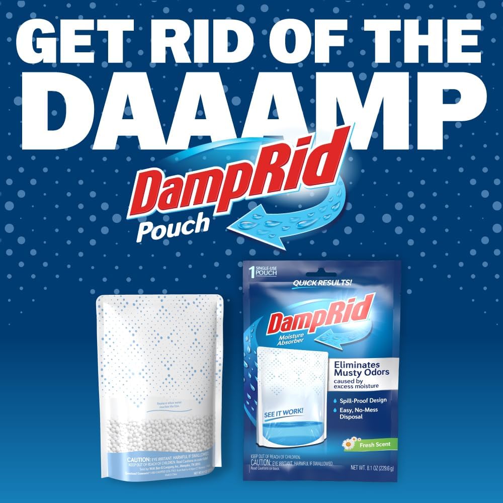 DampRid Fresh Scent Single-Use Pouch Moisture Absorber, 6-Pack