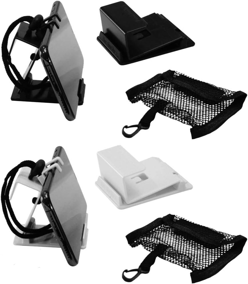 The SkyClip+ Phone & Tablet Holder for Air Travel, Home and Office Use - Inflight Phone Mount & Stand Compatible with iPhone, Android, Kindle and Tablets - Ultimate Travel Accessory (Black)