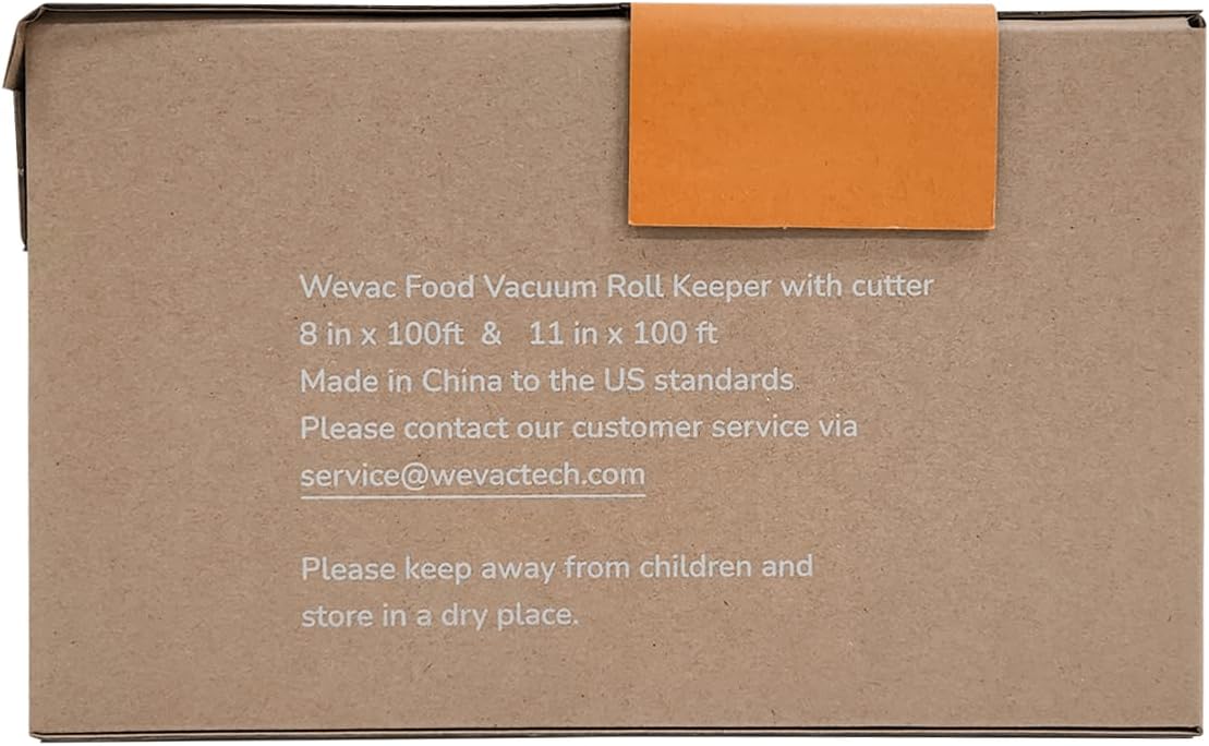 Wevac Vacuum Sealer Bags for Food, 8"x100' & 11"x100' Rolls with Cutter Box
