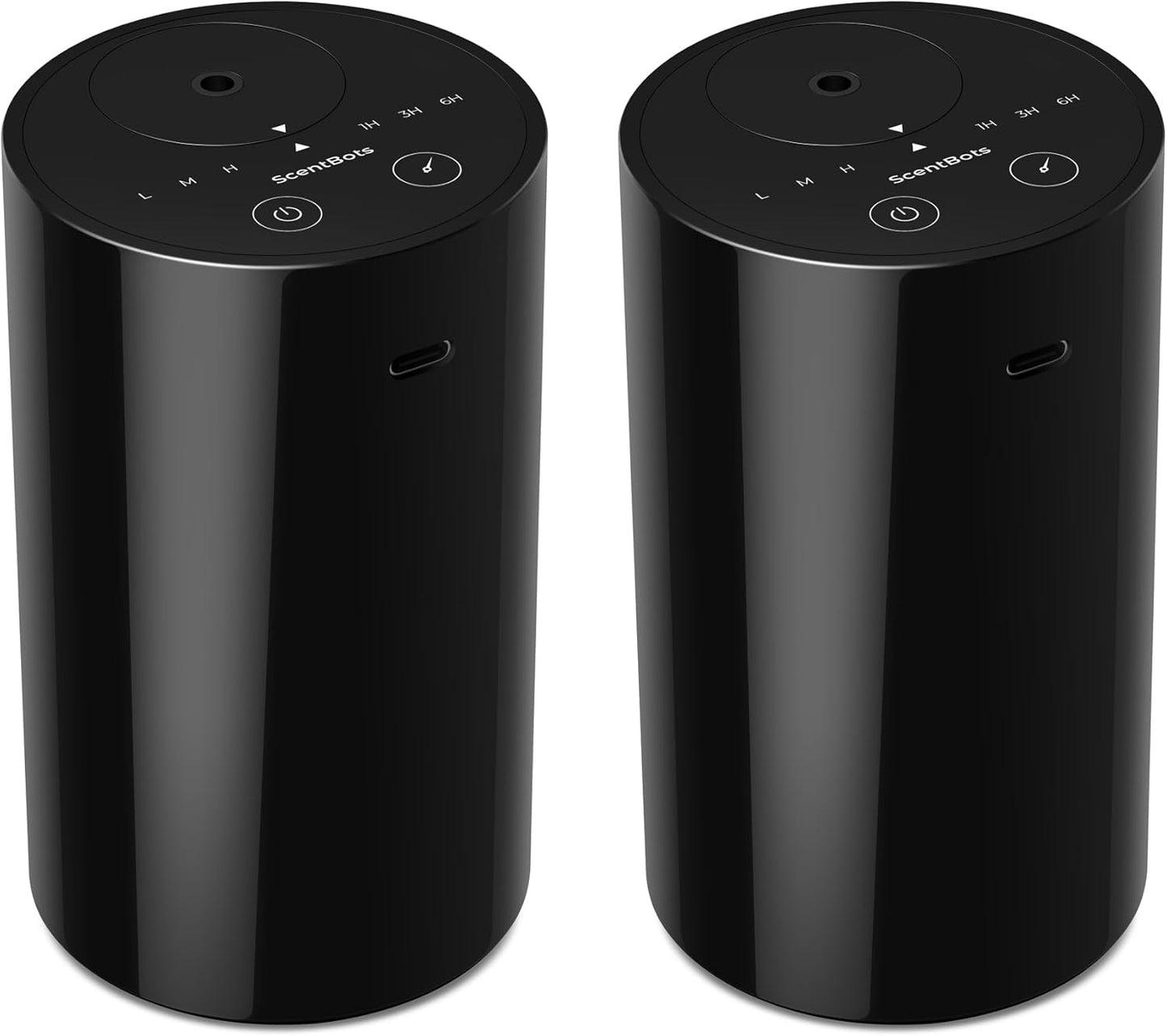 Waterless Essential Oil Diffuser, Battery Operated Aromatherapy Diffuser with 20mL Capacity, Mini Portable Scent Air Diffuser, 3 Countdown Timers & Mist Levels for Home Room Car Office, ANZ Black