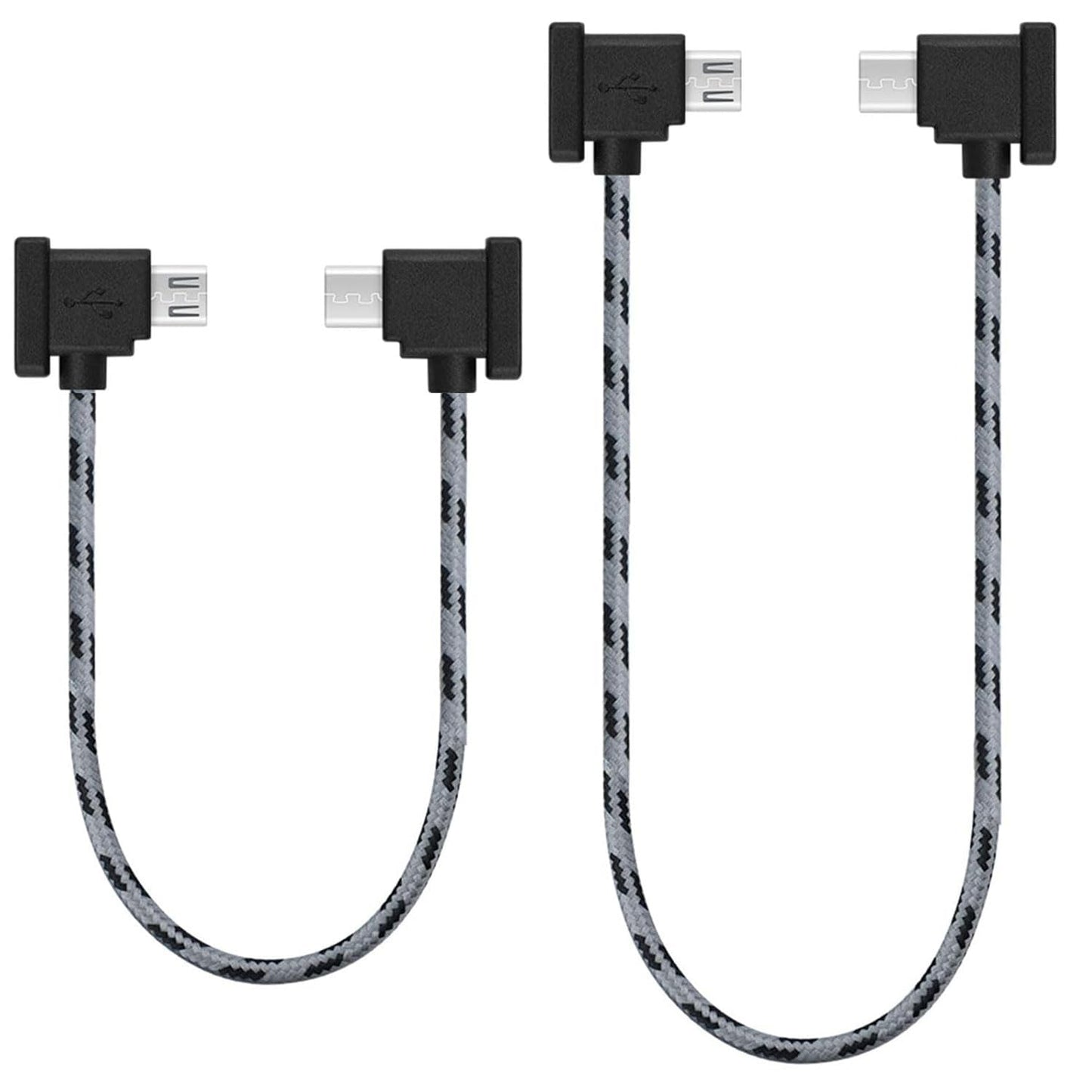 1FT+ 0.5FT(2 pack) USB Micro to iOS DJI Remote Controller Cable for DJI Mavic Mini(1st Gen), Mini SE, Mavic Pro, Spark, 2 Pro Zoom, Mavic Air,Platinum, Phone/Tablet 90 Degree Data OTG Cord Accessories