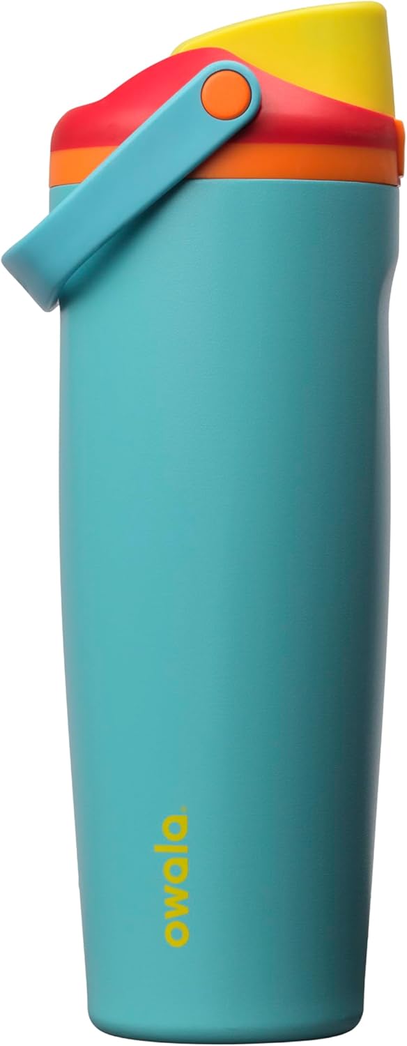 Owala FreeSip Sway Insulated Stainless Steel Water Bottle with Two-Way Spout, Built-In Straw and Bucket Handle, Made for Travel, School, and Sports, 40oz, BPA Free, Leak Proof, Foggy Tide