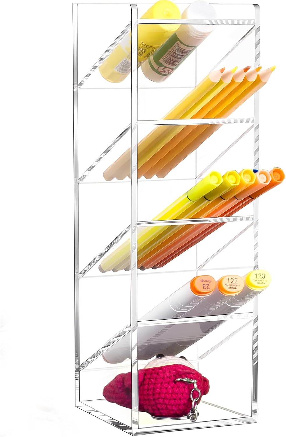 BEYGORM Acrylic Vertical Marker Organizer for 150 Markers, Desk Orgaizer