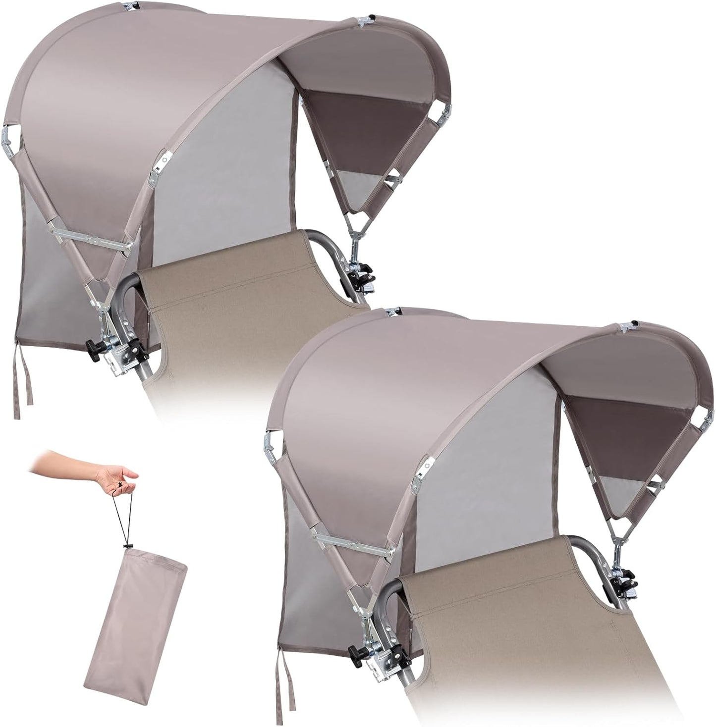 Universal Wind-Resistant Chair Umbrella Canopy, Foldable Portable UPF 50+ Sun Shade Attachment with Adjustable Clamp, Fits Most Beach, Camping, Lawn, Sports, Tanning, Zero Gravity Chairs, Patented