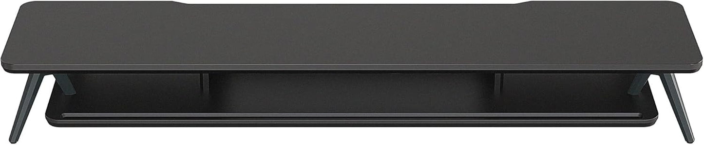 Fenge Dual Monitor Stand, Monitor Stands Riser for 2 monitors, 42.5 Inch Wood Desk Shelf with Storage Organizer and Cable Management for Office Desk Accessories