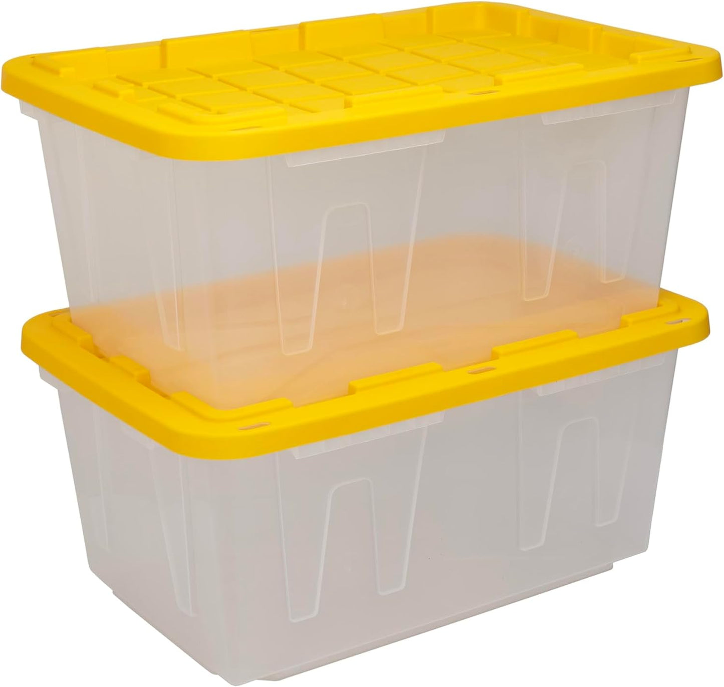 CX 27-Gallon Heavy Duty Clear Stackable Storage Bins with Lids, 4 Pack
