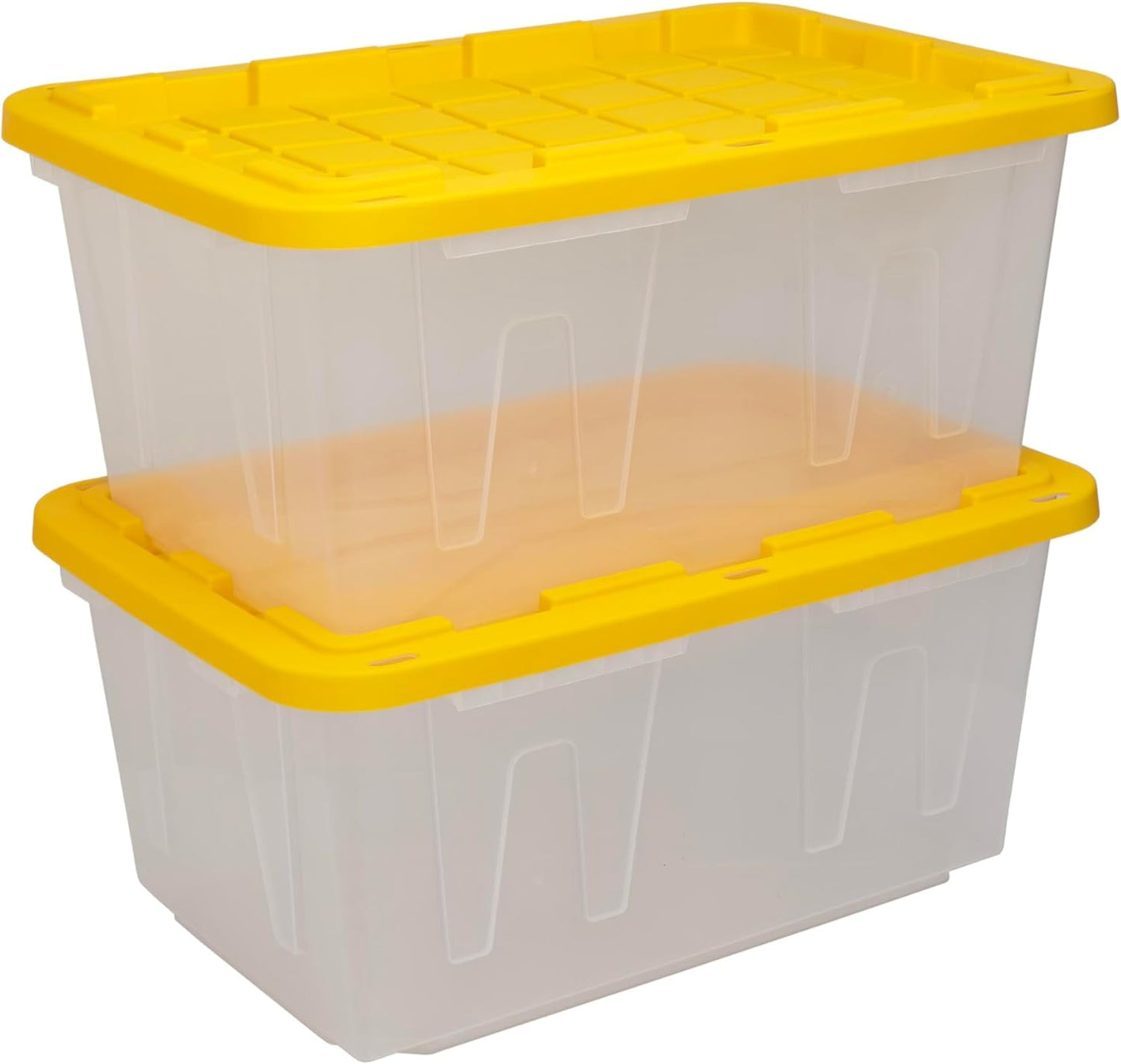 CX 27-Gallon Heavy Duty Clear Stackable Storage Bins with Lids, 2 Pack