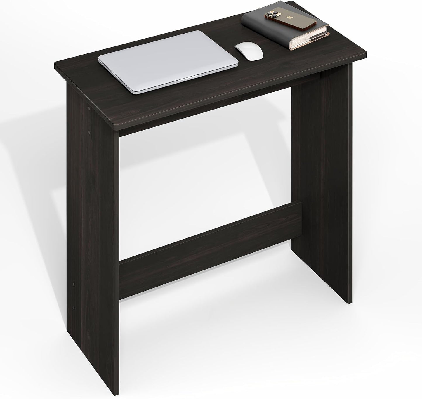 Furinno Go Green Desk, 31.5" Wide Gaming Desk with 2 Side Shelves and Storage Bins, Computer Desk, Office Desk for Home Office, Study Room, Dorm, Bedroom, Americano