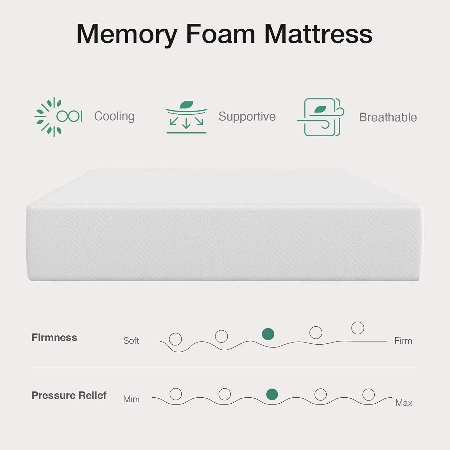 Novilla Twin Mattress, 6 Inch Twin Bed Mattress, Gel Memory Foam Mattresses for Cooling Night Sleep & Pressure Relief, CertiPUR-US Certified