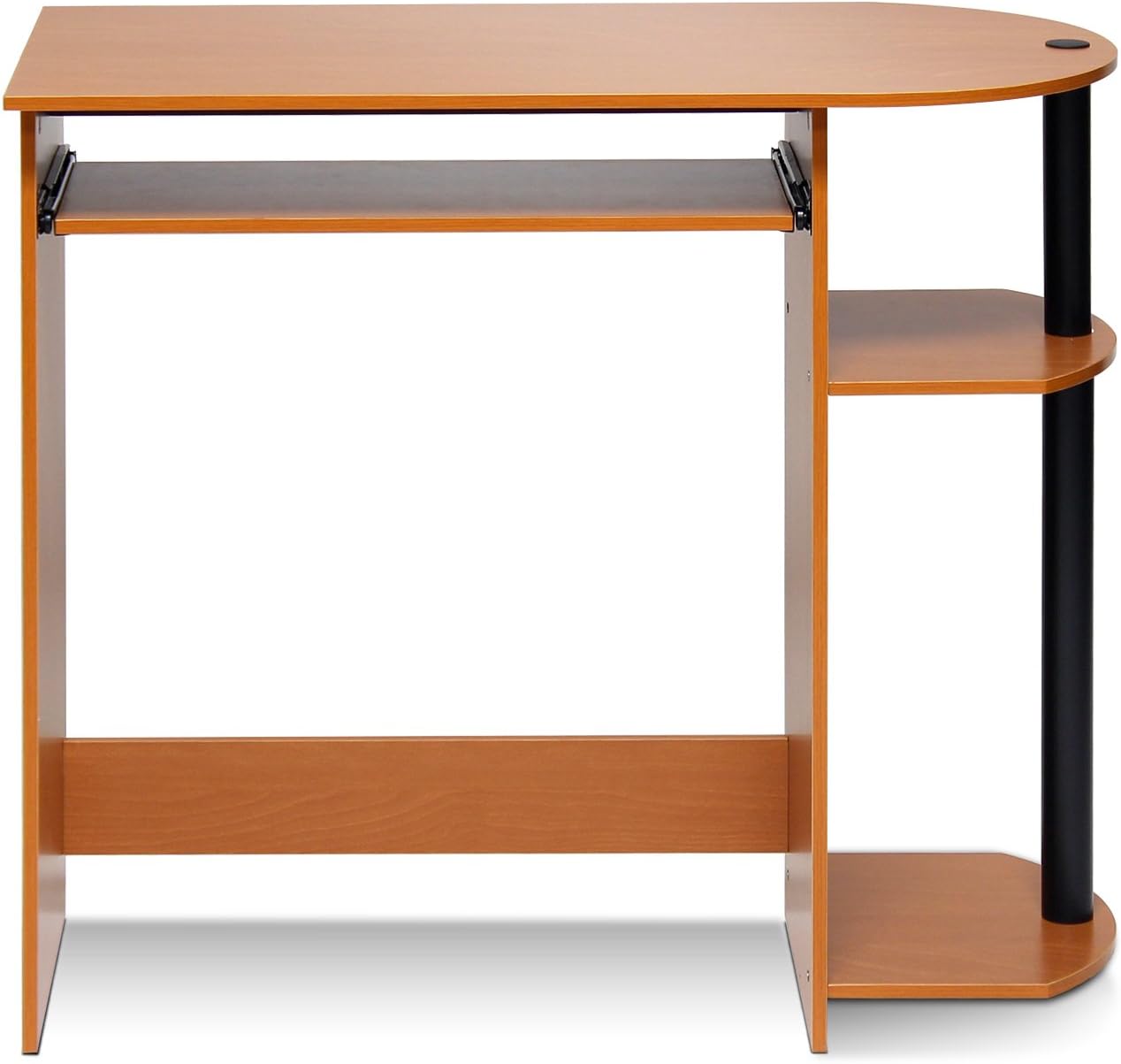 Furinno Simplistic Easy Assembly Computer Desk, With Keyboard Tray, Dark Brown/Black
