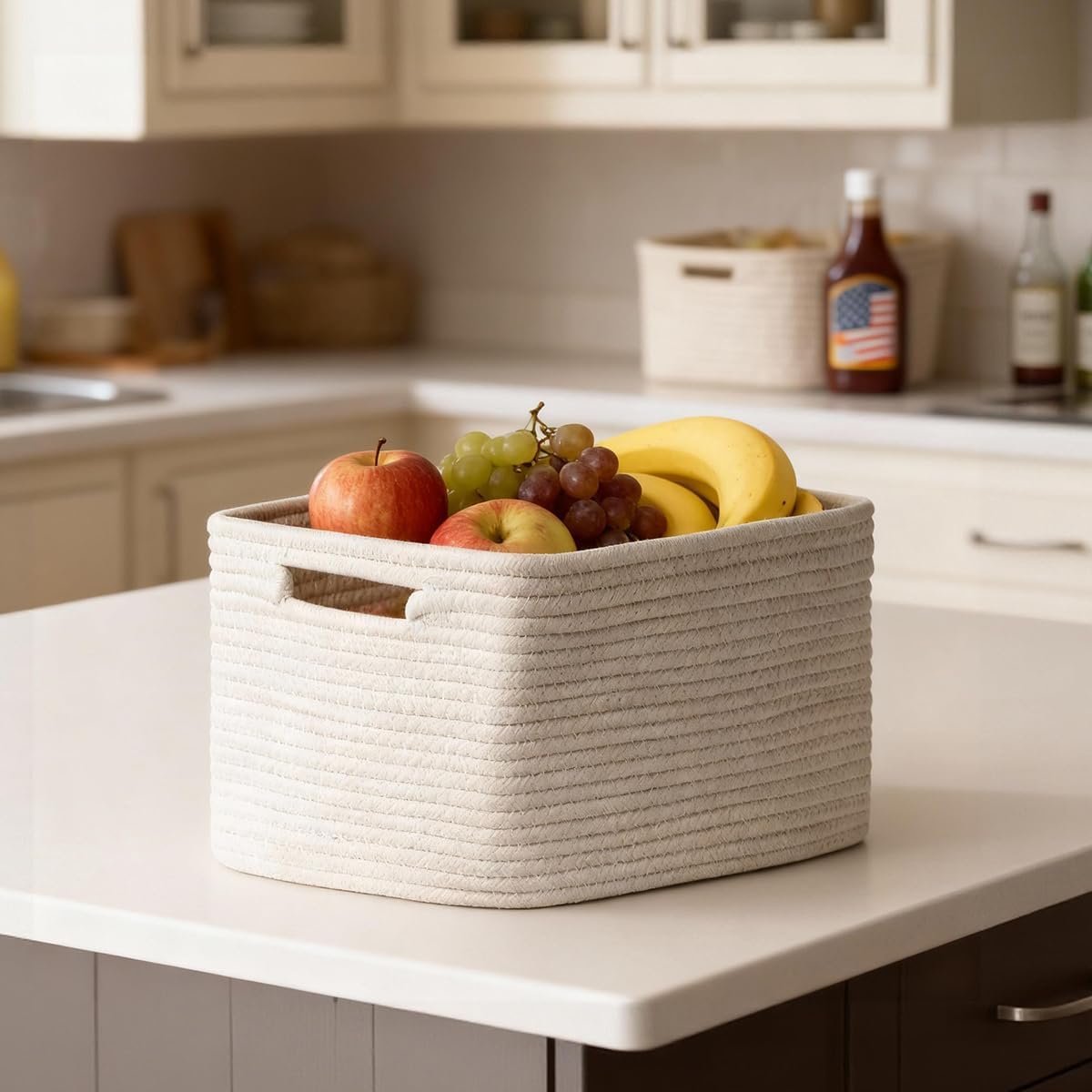 5 Pack Woven Storage Baskets, Decorative Storage Bins for Organizing
